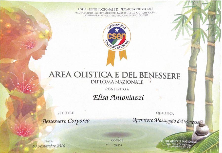 Diploma Nazionale - Area Olistica e del Benessere